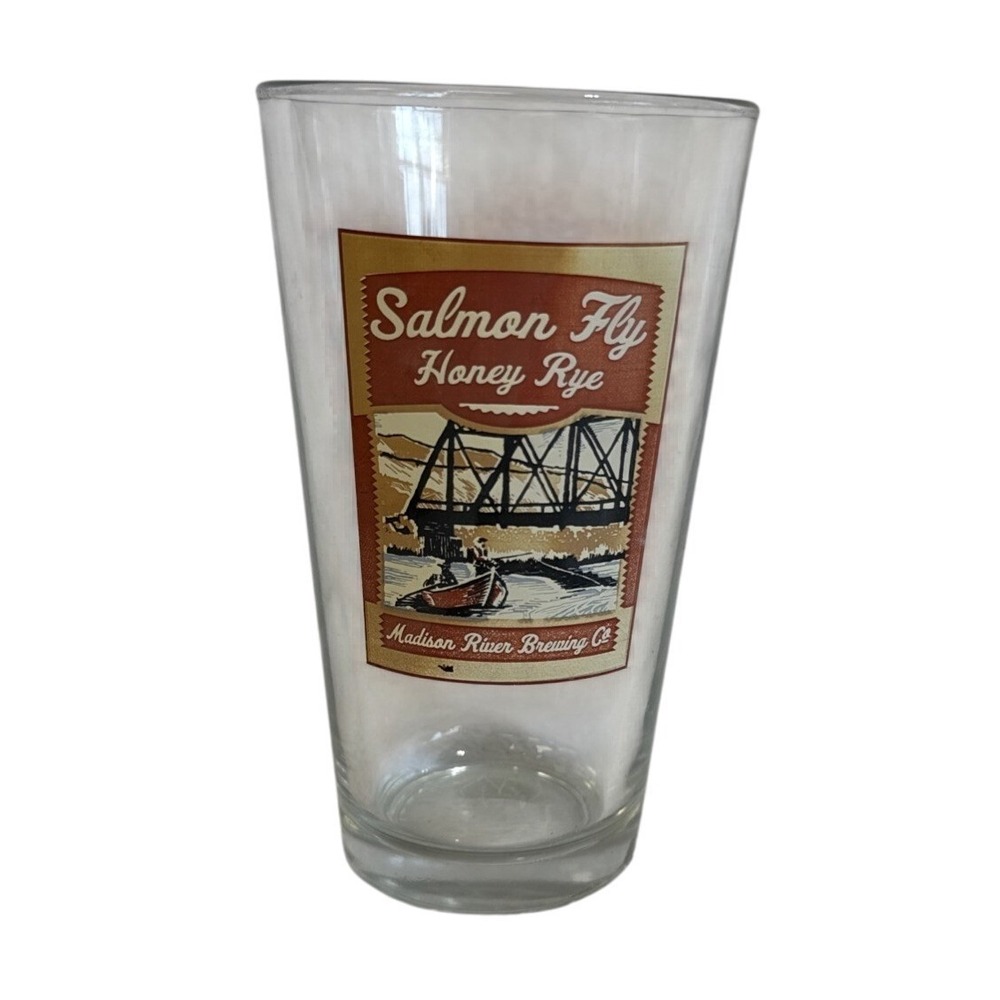 Salmon Fly Honey Rye Madison River Brewing Co Pint Glass Beer Barware